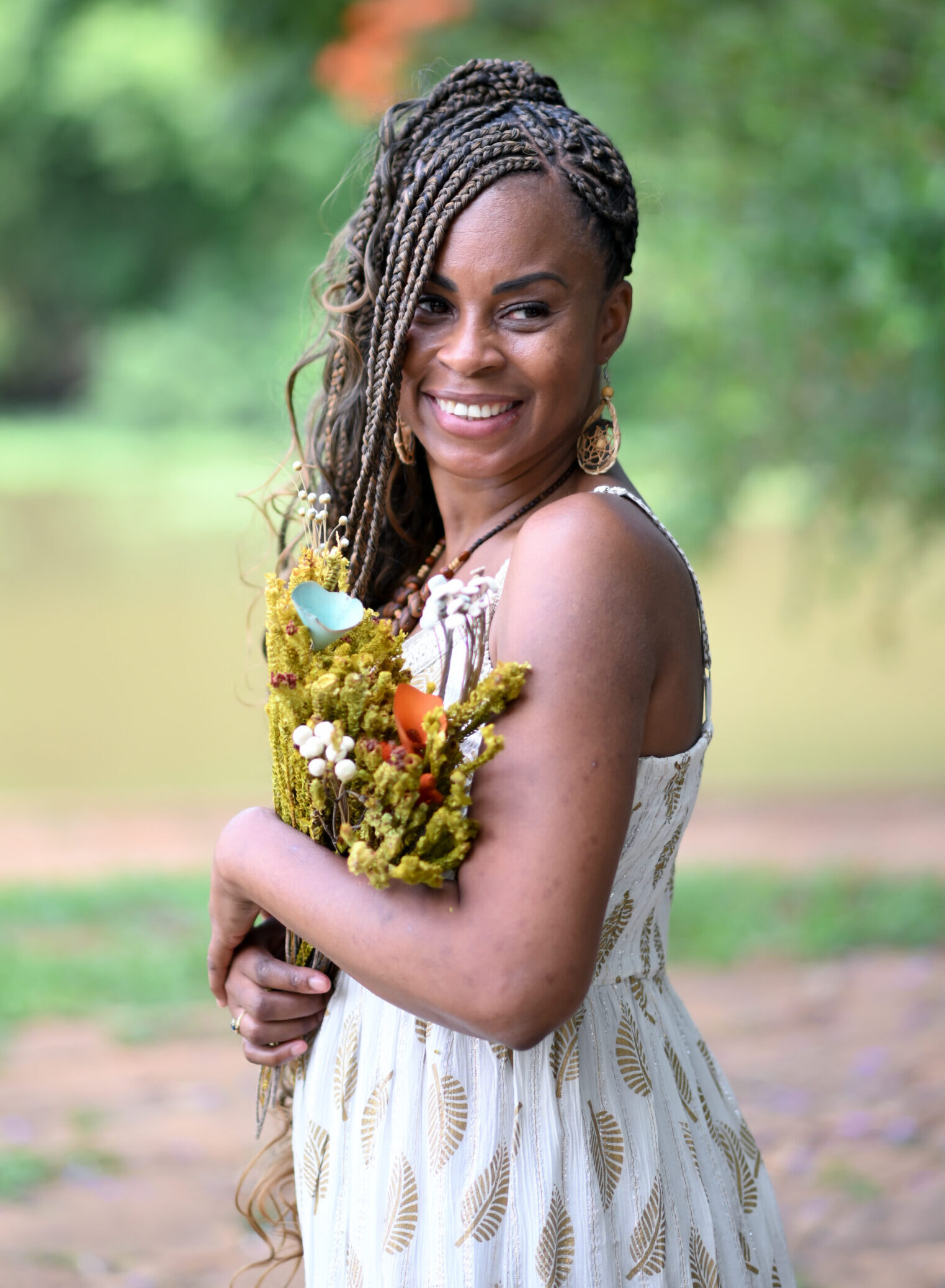 Foto de Fernanda com flores